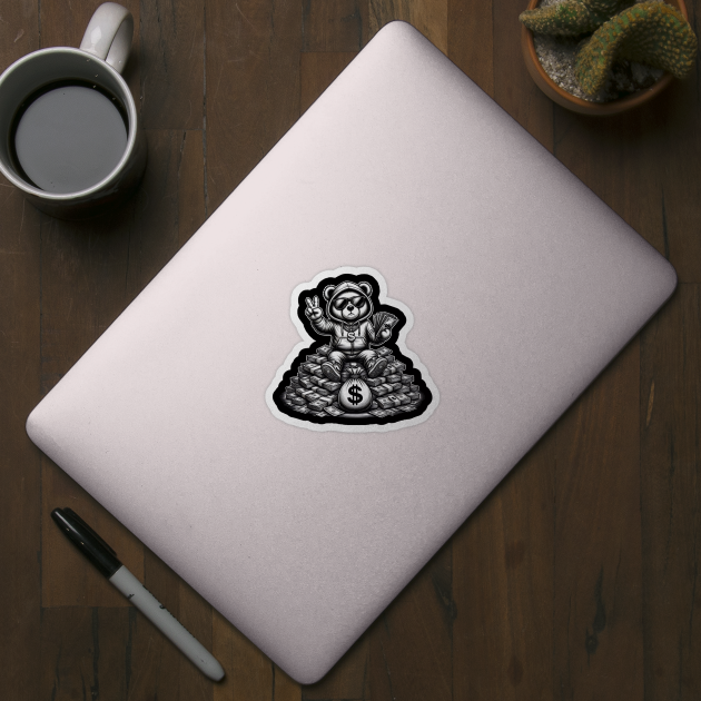 Hustle Bear Money Streetwear Cash Graphic Design by UrbanLifeApparel